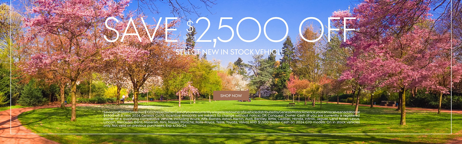 Save up to $2,500 OFF Select New in Stock Vehicle
